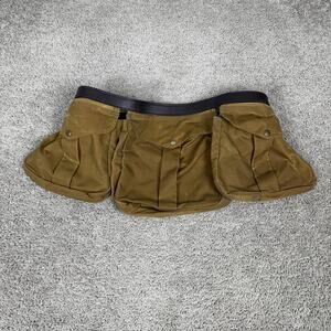 VTG Filson Tin Cloth Shooting Bag Size XL 36.5-42" Bird Hunt Pocket Leather Belt